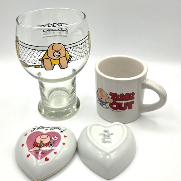 Vintage ZIGGY BY TOM WILSON COLLECTION of Coffee cup ~ Tennis Glass ~Trinket Box - Picture 9 of 14